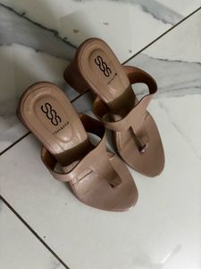 Stylish Nude Wedge Sandals