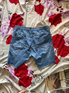 blue denim shorts