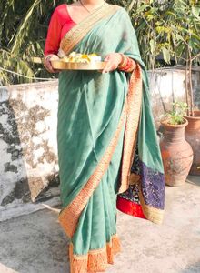 Elegant Green Silk Saree