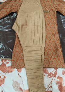 Boy's Orange Brocade Sherwani