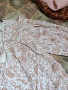 Boho Floral Print Tunic Top