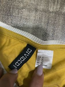 Yellow Cropped Athletics T-Shirt