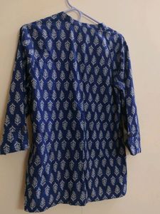 Indigo Print Cotton Top