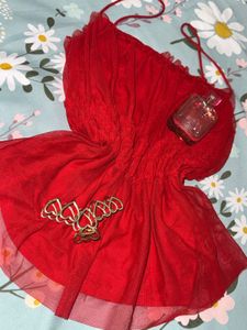 Red Lingerie Cami Top