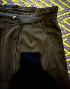 Black Paperbag Waist Shorts