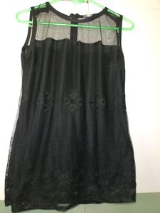 Elegant Black Sheer Lace Dress