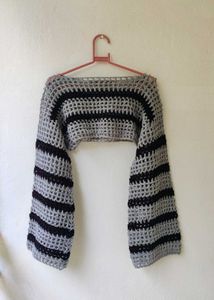 Crochet Grey-black Shrug