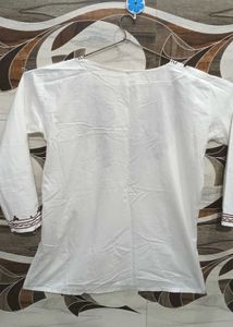 Embroidered White Kurta