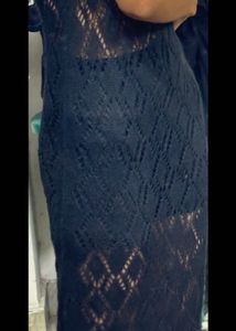 Chic Black Crochet Maxi Dress