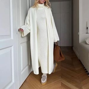 Elegant Knit Dress & Cardigan Set