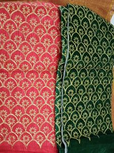 Embroidered blouse material .