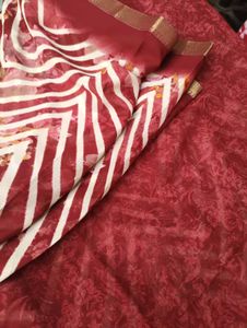 Elegant Red Soft material saree