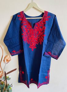 Embroidered Blue Kurti