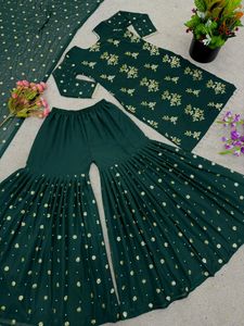 Top Plazzo and Dupatta with Heavy Embroidery Work