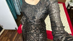 Ethnic gown with bronze work
