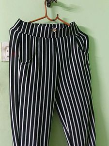 Striped High-Waisted Pants