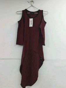 Women's Chic Cold Shoulder Striped Top