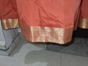 Elegant Orange Banarasi Gown