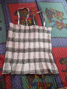 Chic Plaid Smocked Crop Top