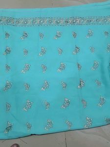 Beautiful Blue Embroidered dupata
