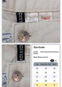 H&amp;M COCA COLA LOGO PRINTED DENIM