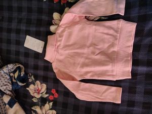 Cute Pink Turtleneck Top with Bow