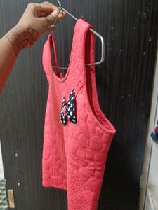 Top With Cute Tie Design At The Back And Front And With The Pink Colour At Size S