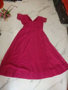 Elegant Pink one piece Embellished Neckline