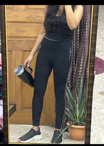 Stylish Black Pants with Zipper Detail