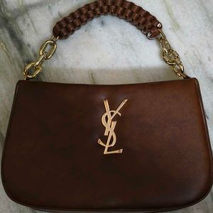 YSL Brown Leather Shoulder Bag