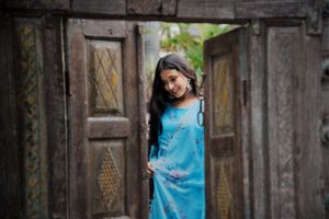 Floral Print Anarkali Kurta Set