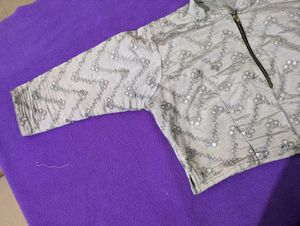 Embellished Grey Blouse