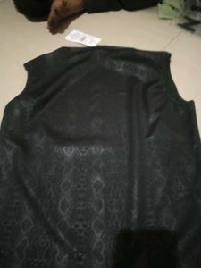 Sleeveless Black Mock Neck Top
