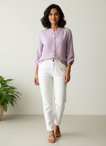 Light Purple Button-Up Blouse