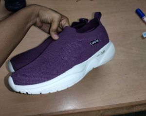 Campus Purple Slip-On Knit Shoes