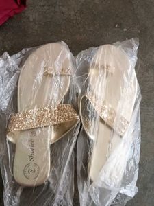 Stylish Gold Glitter Sandals