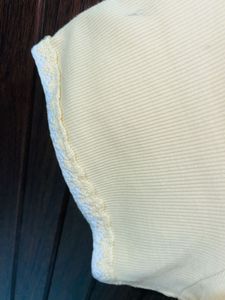 butter Yellow Lace Trim Crop Top