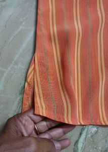 Orange Striped Button-Up Shirt