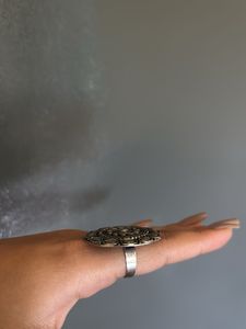 Oxidized Silver Statement Ring
