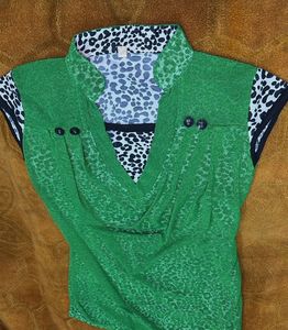 Green Animal Print Top