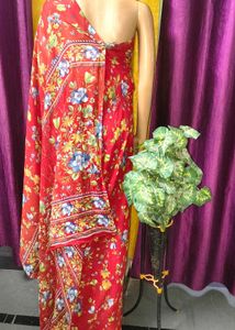 Beautiful Red Floral Saree