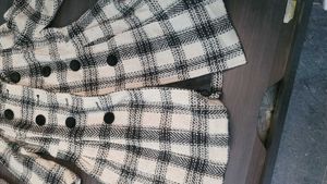 Checked Double-Breasted Coat