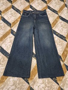 Vintage Wash Wide Leg Jeans