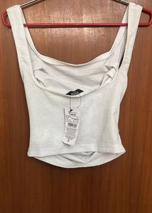 Sparkling White Cropped Tank Top