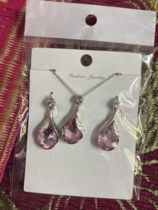 Elegant Pink Crystal Jewelry Set