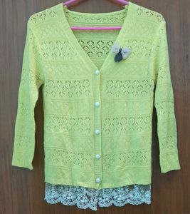 Yellow Lace Cardigan