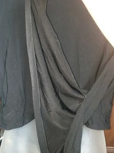 Chic Tie-Front Black Crop Top no 124
