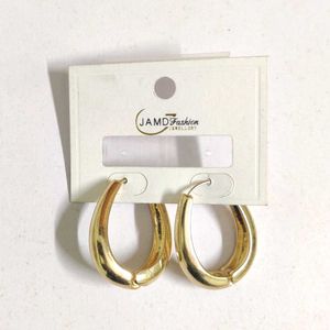 Elegant Gold Tone Hoop Earrings