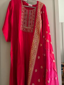Vibrant Pink Kurta Set with Dupatta