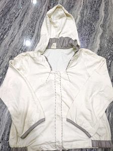 Stylish White Hooded Jacket